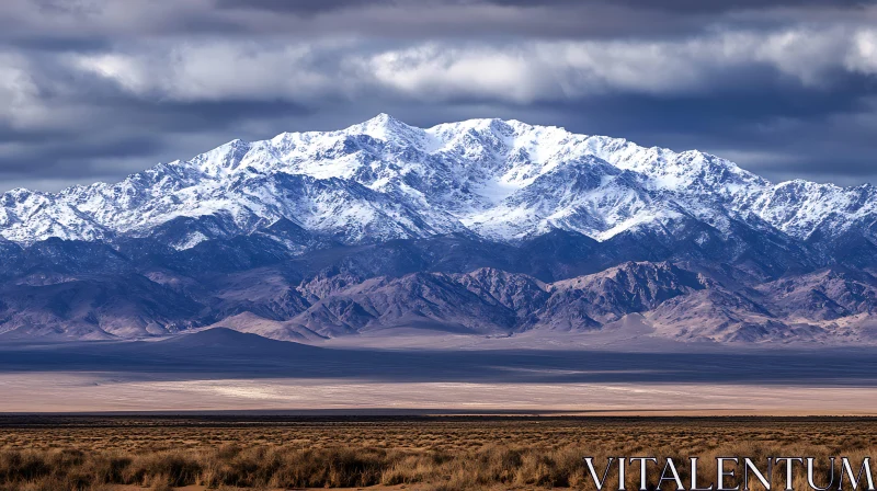 AI ART Serene Mountain Range with Clouds