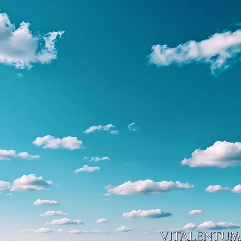 Clouds Floating on a Blue Sky AI Image