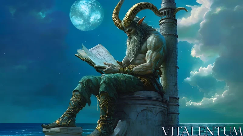 AI ART Fantasy Character Reading Book