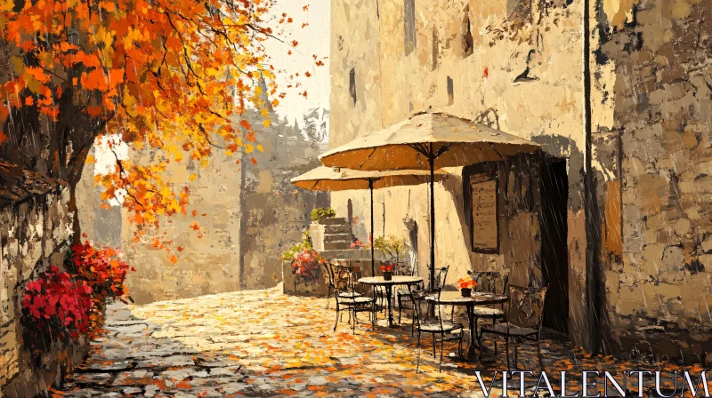 AI ART Cozy Outdoor Cafe in Autumn