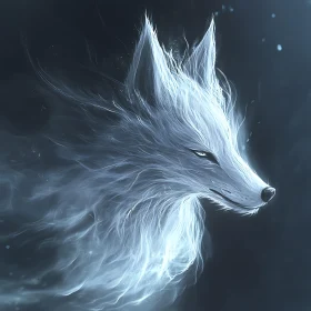 Ghostly Wolf in Moonlight