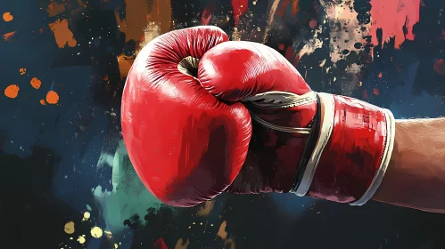 Artistic Representation of Boxing Gloves in Action AI Generated Image