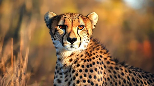 Golden Cheetah Stare: Wildlife Portrait