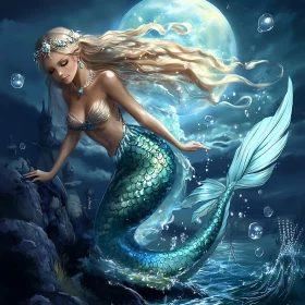 Mystical Mermaid in the Sea