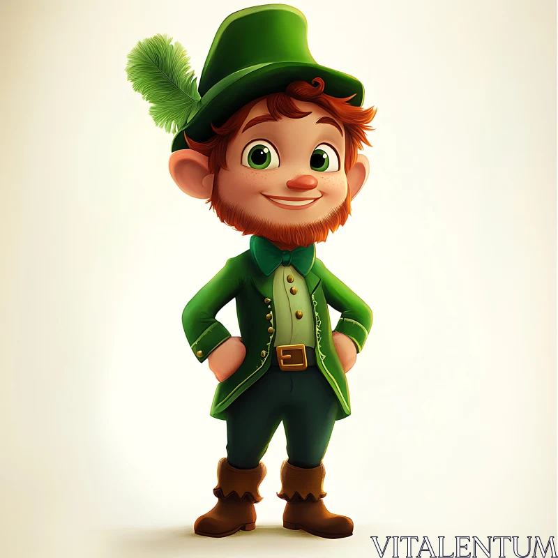 Whimsical Leprechaun Illustration AI Image