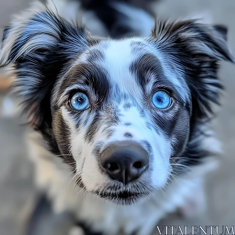 Portrait of a Blue-Eyed Dog AI Image