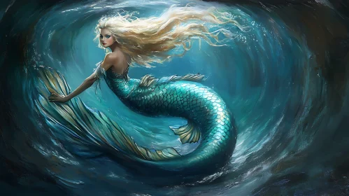 Mystical Mermaid Art: Ocean's Daughter