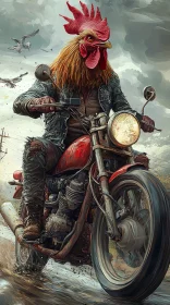 Fantastical Rooster-Biker Adventure