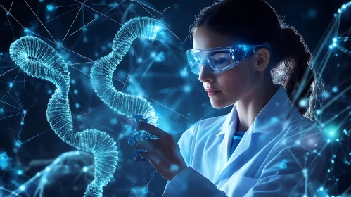 Genetic Research: Scientist Analyzing DNA