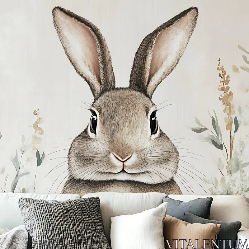 AI ART Serene Rabbit Art Print for Home Decor