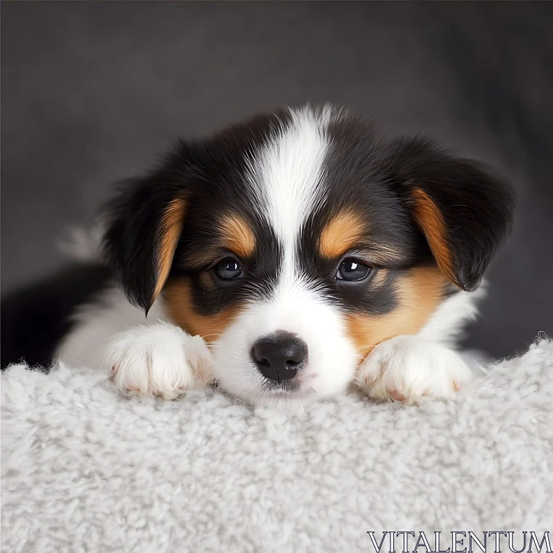 Cute Puppy with Soulful Eyes AI Image