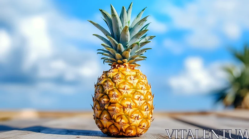 AI ART Exotic pineapple against summer sky