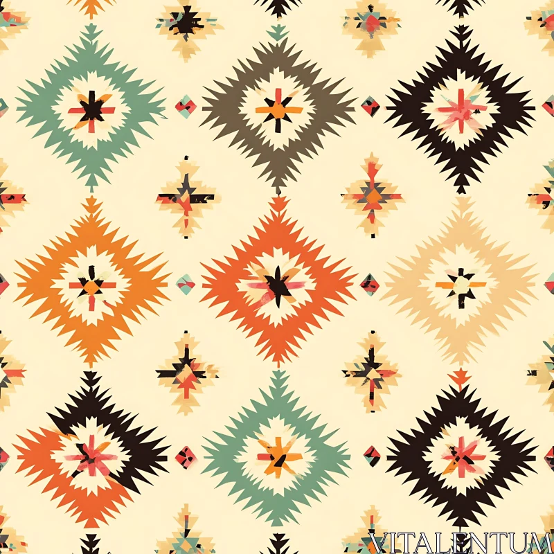 Abstract Geometric Ornament in Earthy Colors AI Image