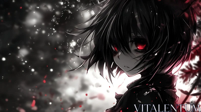 AI ART Mystical Anime Character with Piercing Red Eyes