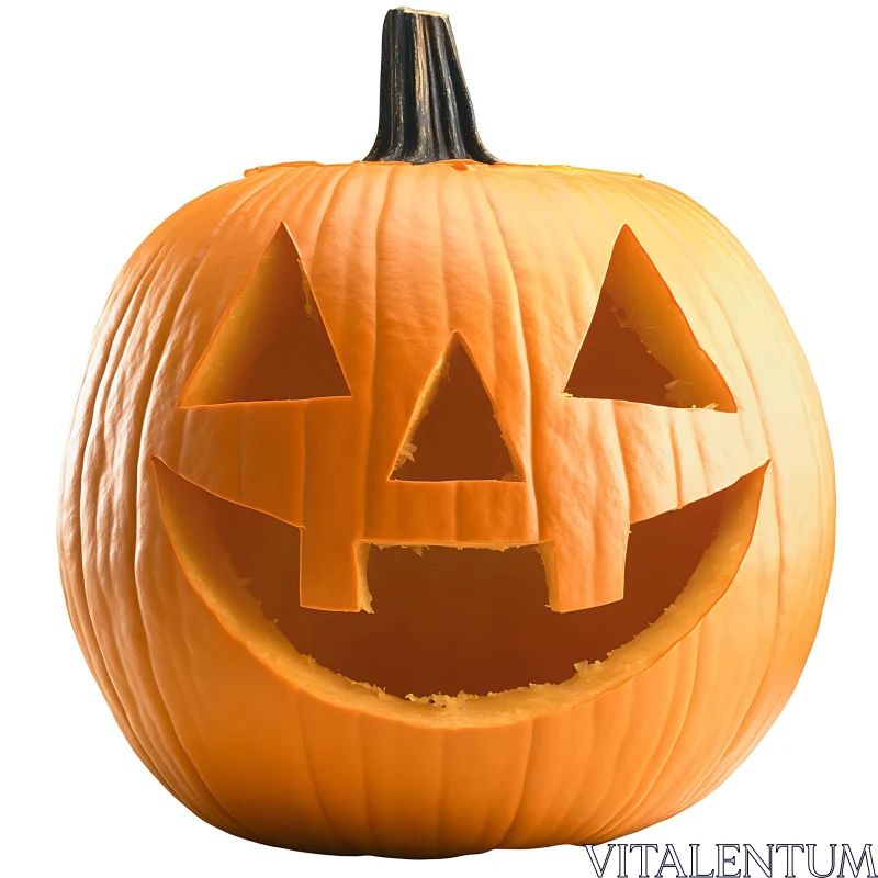 AI ART Carved Halloween Pumpkin Smiling Face