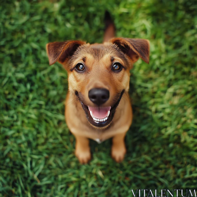 Happy Puppy with Bright Sparkling Eyes AI Image