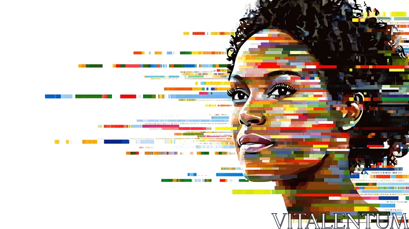 AI ART Colorful Mosaic Woman Portrait