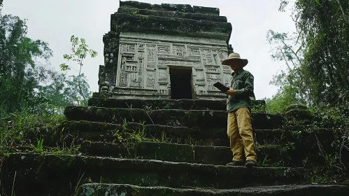 Temple Ruins and Archeologist