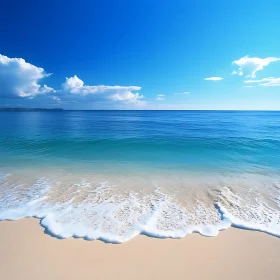 Seascape with Blue Sky and Waves