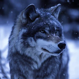 Snowy Wolf Close-up