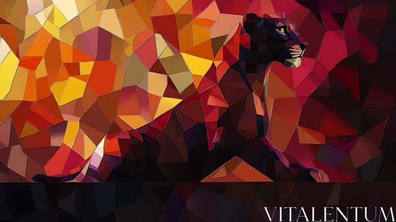 Geometric Panther Illustration AI Image