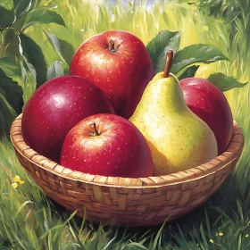 Fruit Basket in Green Field
