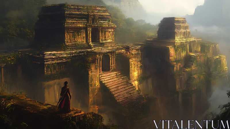 AI ART Forgotten Temples Amidst the Mist