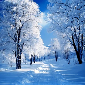 Peaceful Snowy Path in Winter Wonderland