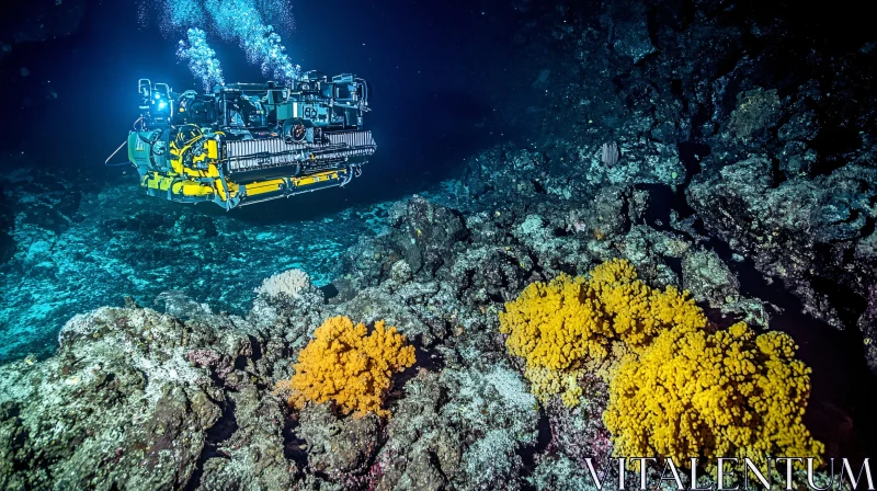 Marine Robot in Ocean Depths AI Image