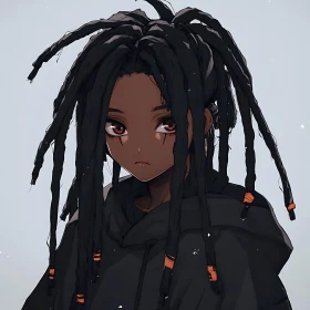 Detailed Anime Portrait of Character with Dreadlocks