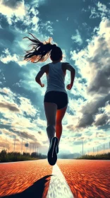 Inspiring Image of a Runner on a Scenic Track