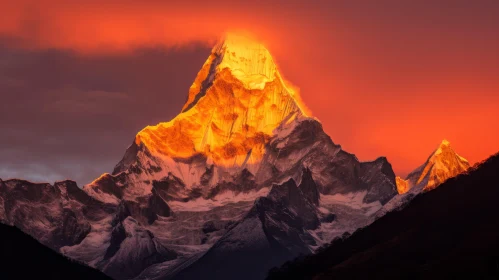 Serene Mountain Summit - A Himalayan Art Inspired Photography