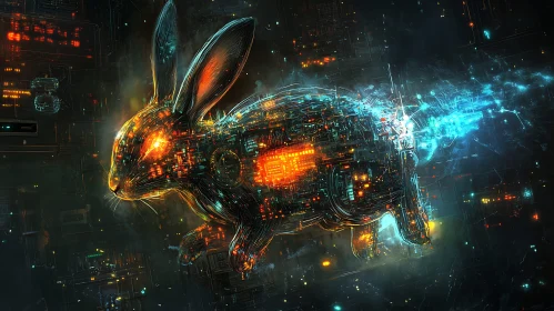 Techno-Organic Rabbit: Digital Age Art