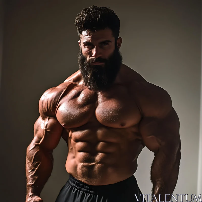 Bearded Bodybuilder: A Study in Muscularity