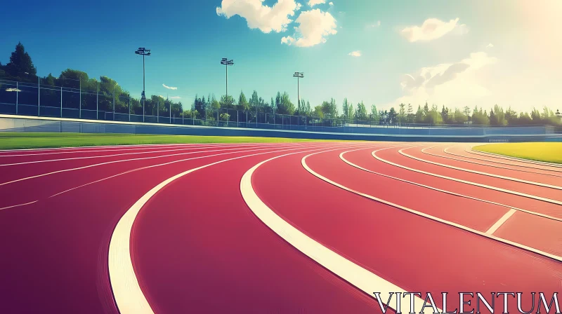 Peaceful Morning at the Outdoor Athletics Track