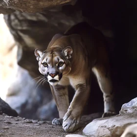 Cougar in Rocky Habitat