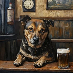 Pub Dog with Beer