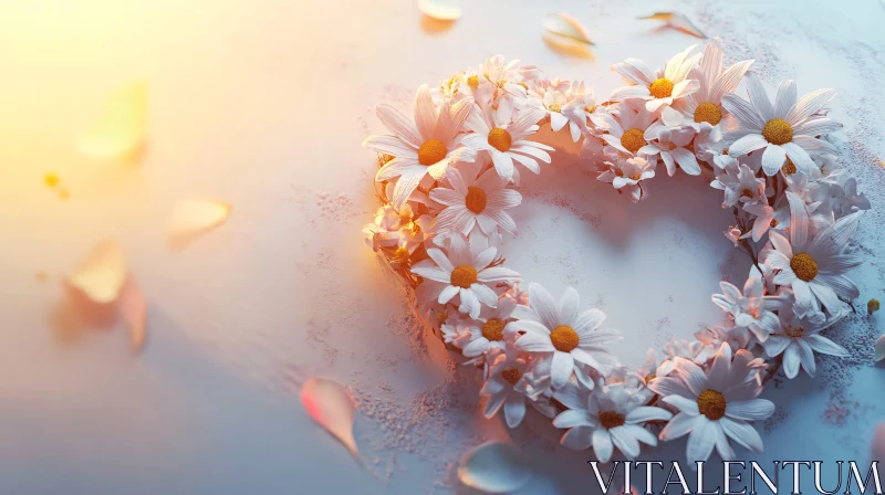 Romantic Daisy Heart in Soft Light