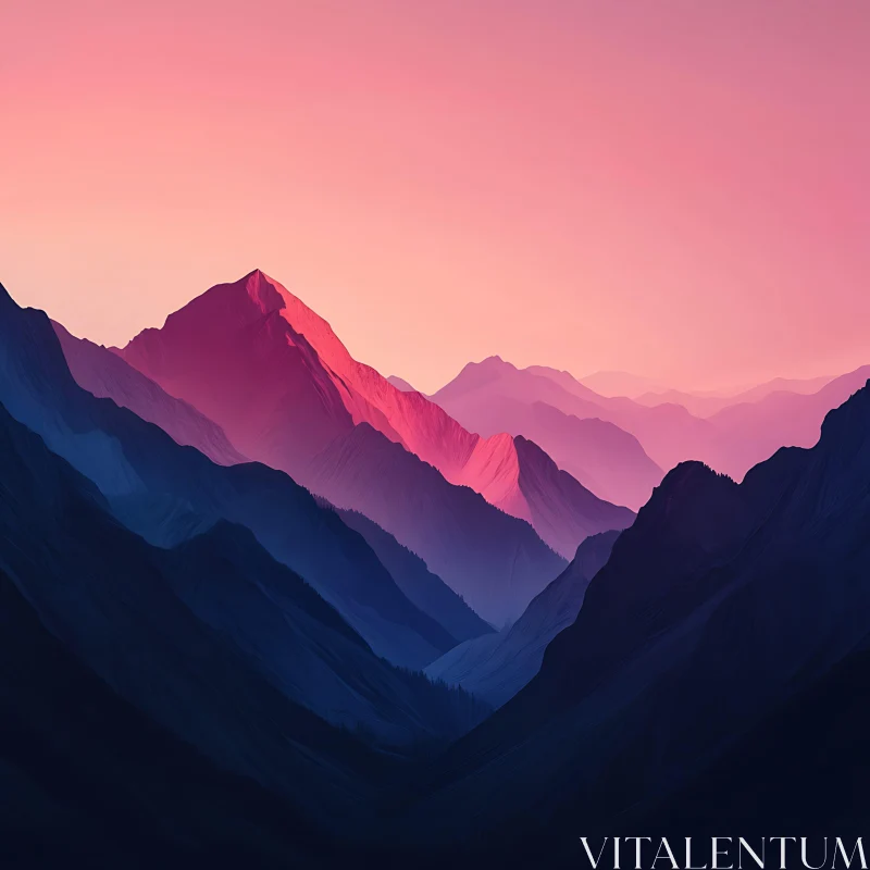 Tranquil Mountain Landscape at Sunset