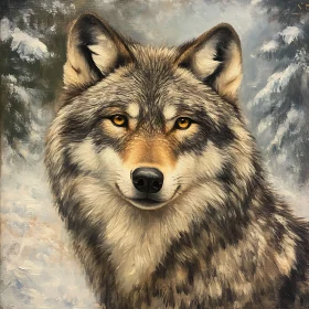 Winter Wolf Portrait