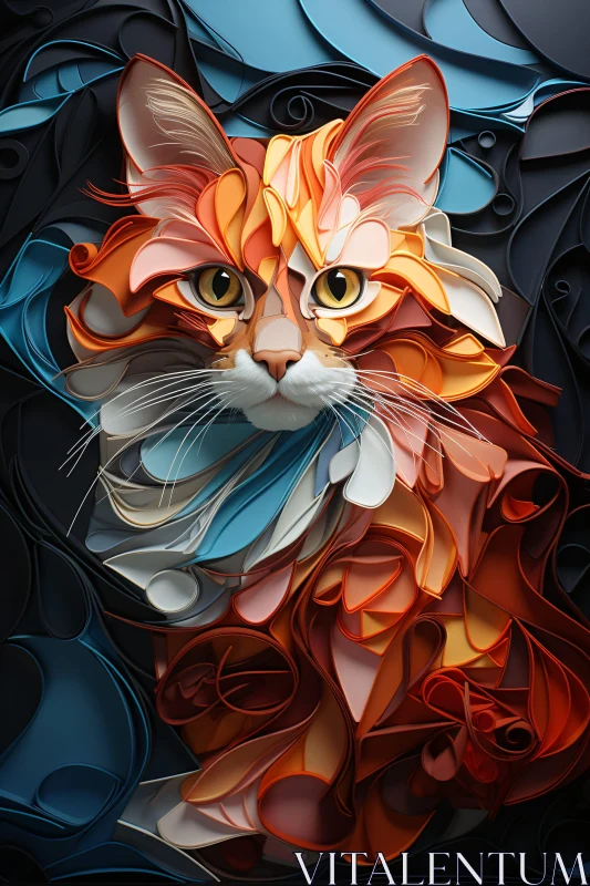 Creative Cat Patterned Art AI Image