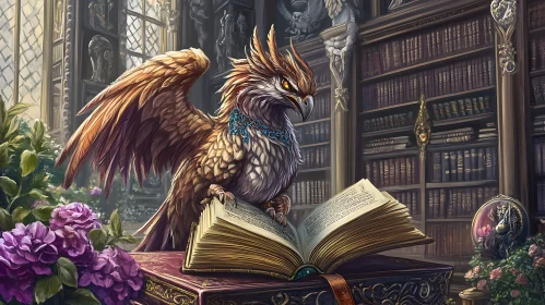 Winged Scholar in the Library