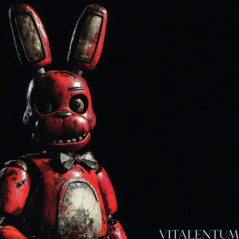 Red Animatronic Rabbit on Black