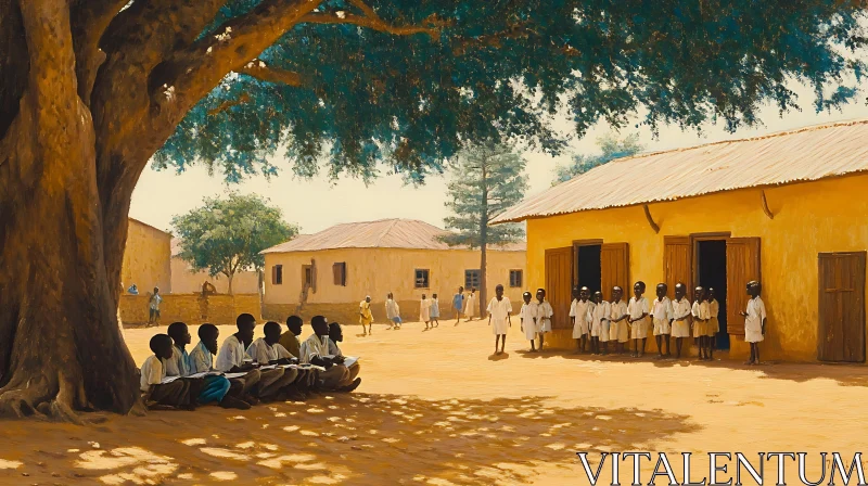 Children Learning in African Village