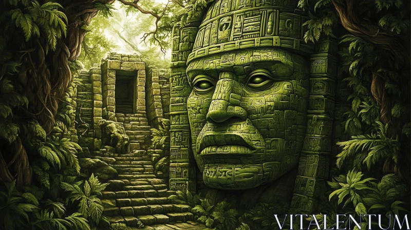 AI ART Monumental Stone Sculpture, Lost Civilization
