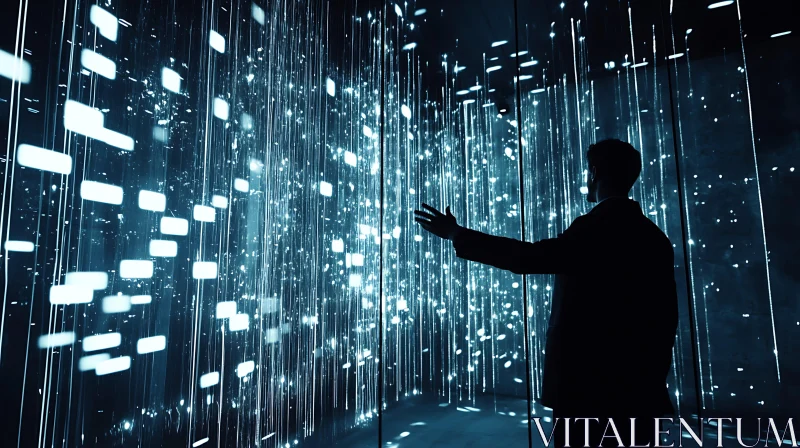 Silhouette in a Neon Matrix