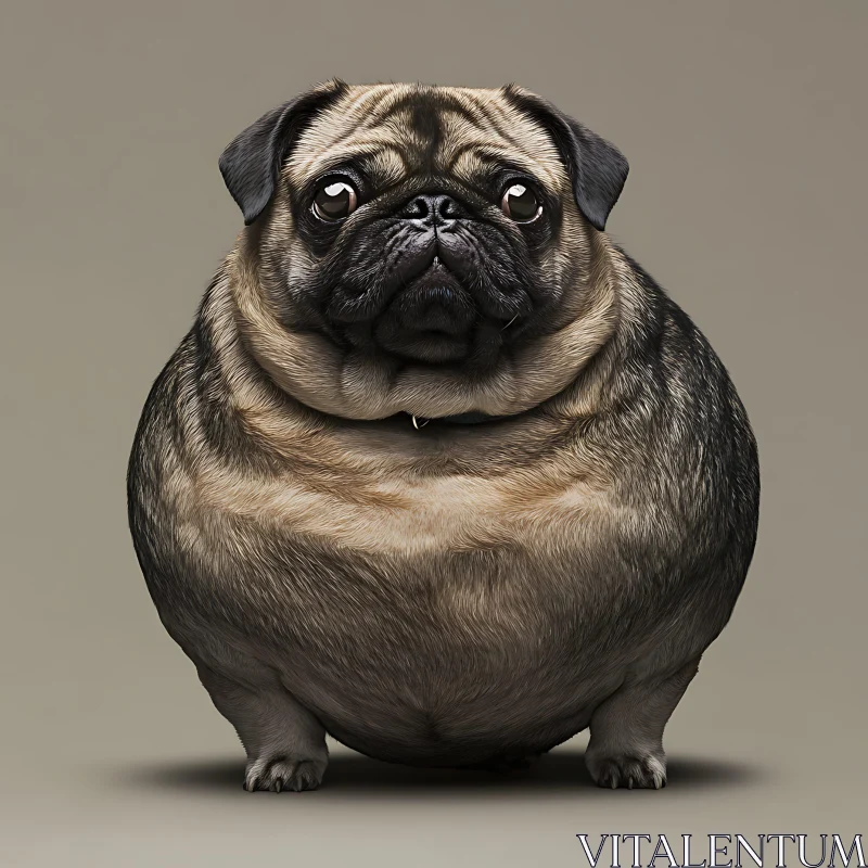 Cute Chubby Pug Illustration