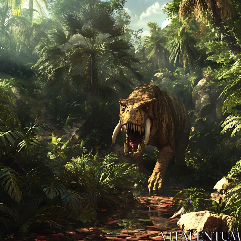 Prehistoric Predator Roams Tropical Forest