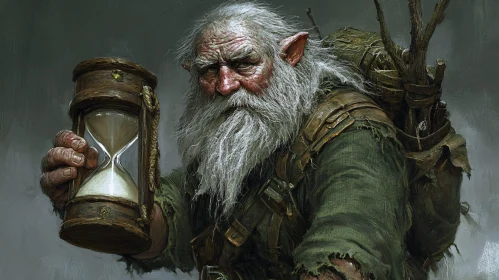 Old Dwarf with Hourglass