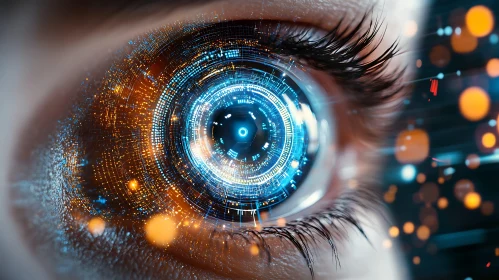 Eye with Digital Overlay